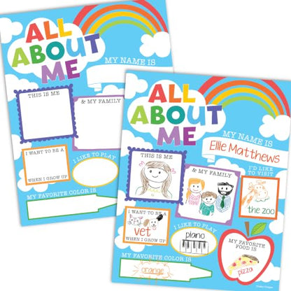 20 All About Me Posters Elementary Classroom Decor, Star Student Poster - color: Blue