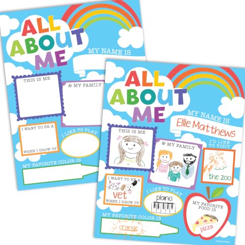 20 All About Me Posters Elementary Classroom Decor, Star Student Poster - color: Blue