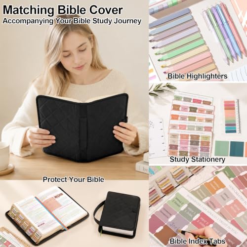 Large Bible Tote Bag for Women, Elegant Black