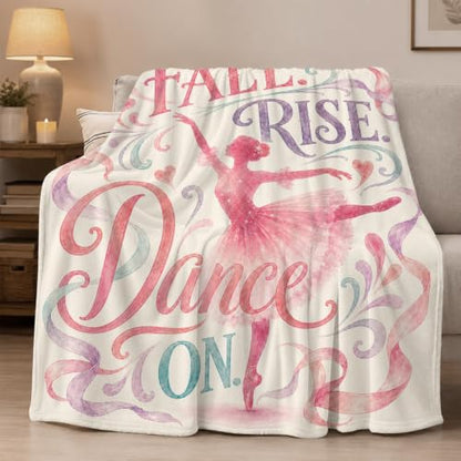 Ballet Dancer Throw Blanket Pink Inspirational Stuff Gifts 60''X80'' - color: Dance, size: 60''x80''