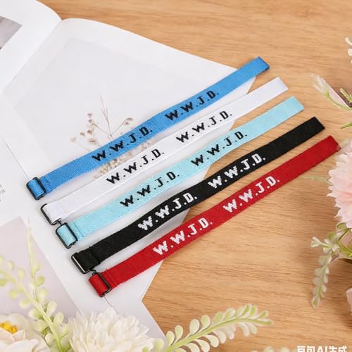 16/24Pcs WWJD Bracelet Set 8 Colors, Webbing Inspirational Bracelets, What Would Jesus Do Wristband fo Church, School