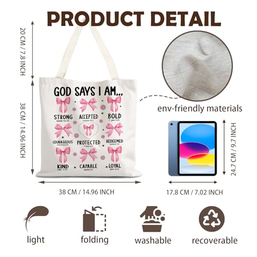 FBB Christian What's the Best that Could Happen Inspirational Tote Bag - color: God Say I Am - 1