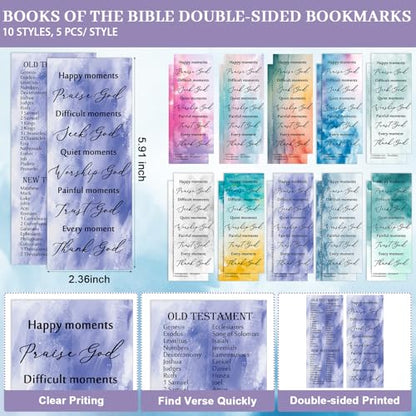 Sayglossy 50 Sets Christian Gifts Pens with Scripture Bookmarks
