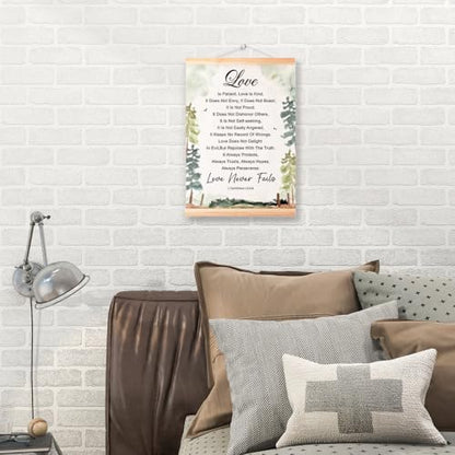 Ybqhd Love Never Fails Poster Hanger, Christian Bible Verse Wall Art - color: B-1 Corinthians 13:4-8