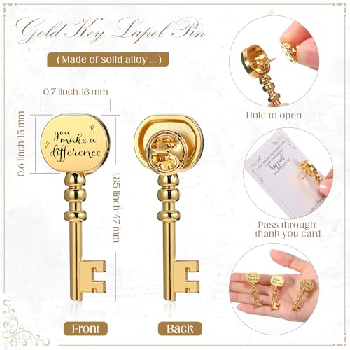 Appreciation Gifts Bulk Key Shape Lapel Pins, 60 Sets, Difference - style: Difference