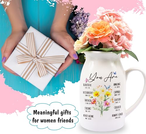 Christian Gifts for Women Birthday, Religious Vases for Flowers, Bible Verse Gift, Inspirational Gifts for Friends, Mom, Sister, Daughter, Girl, Female Coworker