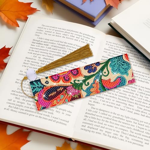 8 Pieces Christian Bible Verse Diamond Art Bookmarks 5d Christian Beaded Bookmark Acrylic Tassel Bookmark for DIY Making Beginners Adults Arts Craft Supplies (Boho-1) - color: Boho-1