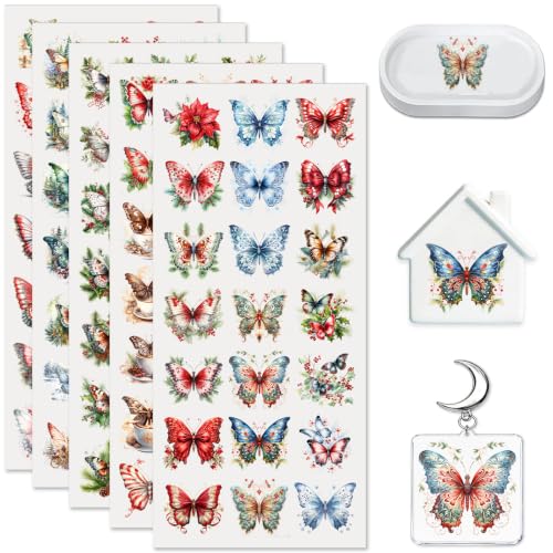 105PCS Butterfly UV DTF Stickers for Keychains