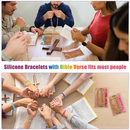 HyDren 36 Sets Bible Verse Bracelets, Religious Gifts Bulk - color: Watercolor