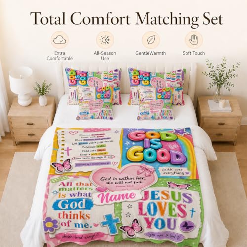 Custom Kids Blanket Gift, Personalized God Theme Blanket for Bedroom - color: Yellow