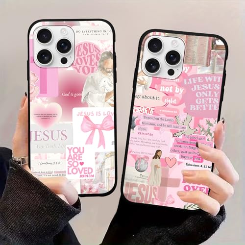 2 Pack Pink God Jesus Collage Phone Case for Samsung Galaxy S21 FE 5G 6.4", Bible Verse Christian Quotes Bow Design Cover for Woman Girl, Slim Soft TPU Protective Cases for Samsung S21 FE - color: Pink Collage, size: for Samsung Galaxy S21 FE 5G