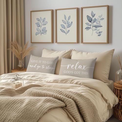 Warm Beige Lumbar Pillow Covers 12x20 Inch Set of 2 - color: Warm Beige
