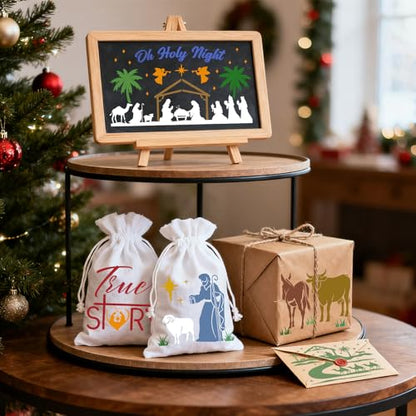 Konsait 10 PCS Christmas Nativity Stencils for Painting on Wood, Reusable Nativity Scene Templates Jesus Wise Men Christmas Stencil for Home Decor, Plastic Painting Stencils for Art Hand Crafts