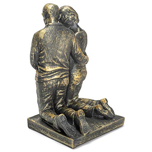 Dicksons Praying Husband and Wife 5 inch Grey Resin Stone Table Figurine - style: Praying Husband and Wife