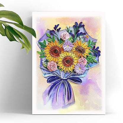 Sympathy Sunflower Quilling Card, 5 x 7 inches, Thank You - color: Fabulous Sunflower