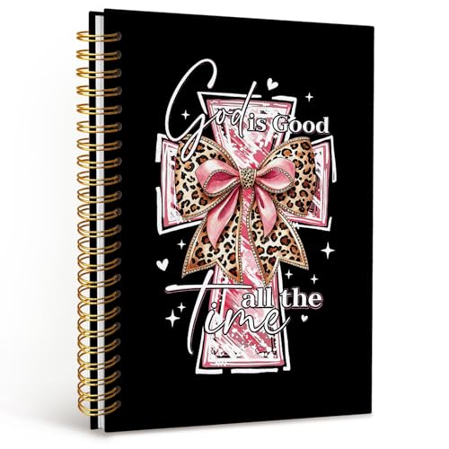 CFFJLHN Christian Glitter Spiral Notebook, God Is Good Journal, Christian Gifts for Women, Prayer Journal for Women & Men, Church Notes Journal, Scripture Hardcover Spiral Notebook 5.5x8.3in - color: 13