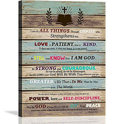 Inspirational Wall Art Scripture Bible Verse Wall Art Christian Canvas Art for Office Bathroom Bedroom Wall Decor Rustic Farmhouse Wall Decor Religious Gifts Be Still and Know that I am God - size: 12x16inch