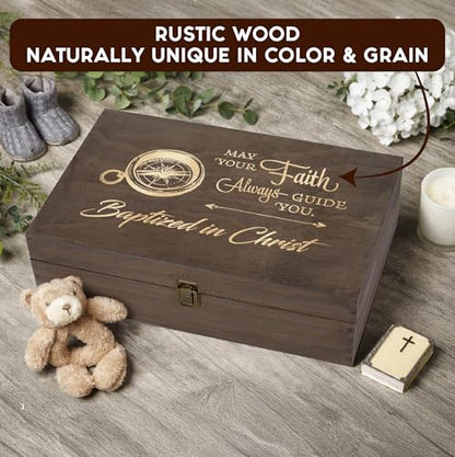 Baptism Memory Box, Engraved Christening & First Communion Gift, XL Size - size: X-Large, style: Baptism