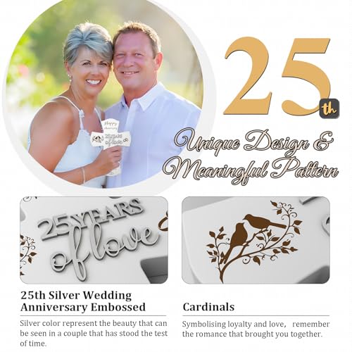25th Anniversary Wedding Gifts for Wife Husband, Religious Cross Gifts for Women Men,25 Year Romantic Anniversary Marriage Gift for Her,Him,Couple,Parents,Friends,Wedding Anniversary Decorations - style: 25 years of marriage
