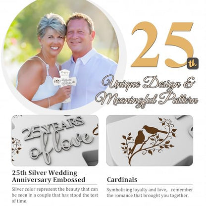25th Anniversary Wedding Gifts for Wife Husband, Religious Cross Gifts for Women Men,25 Year Romantic Anniversary Marriage Gift for Her,Him,Couple,Parents,Friends,Wedding Anniversary Decorations - style: 25 years of marriage