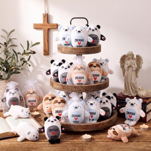 Silipull 12 Pcs Jesus Loves You Stuffed Animals 4.53" Religious Gifts Bulk - color: Jesus Loves You, size: 4.53''