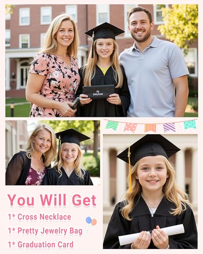 UPROMI Cross Necklace for Girls Back to School Baptism Graduation Gifts - style: 5th Grade Graduation