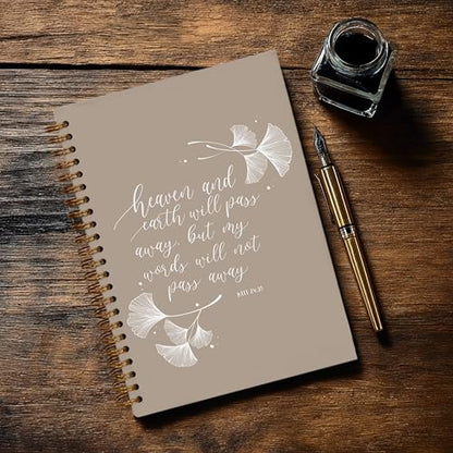 Christian Notebook Journal - Christian Gifts for Women, Inspirational Bible Journal Notebooks for Note Taking, Bible Study, Prayer & Church Notes, A5 Spiral Notebook (Ginkgo leaves) - color: Ginkgo leaves