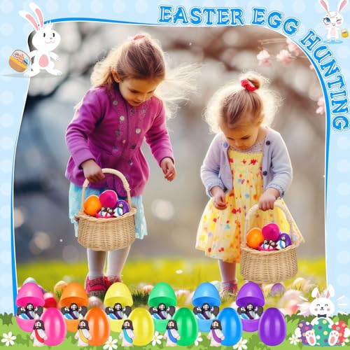 Barydat 120 Pcs Prefilled Jesus Easter Eggs with Little Religious Figurines Resin Toys Miniature Jesus Doll Gifts Eggs for Sunday School Easter Hunt Party Baptism Gift (Original) - style: Original