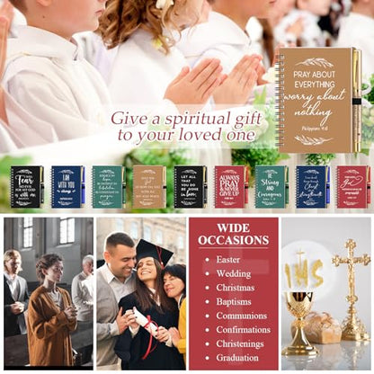 Kosiz 60 Pcs/30 Set Christian Gift Bulk Spiral Notebook and Pen, Multicolor - color: Multicolor