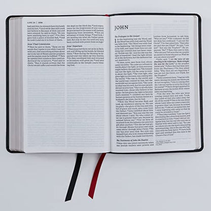 NET Bible, Thinline Large Print, Genuine Leather, Black, Comfort Print: Holy Bible
