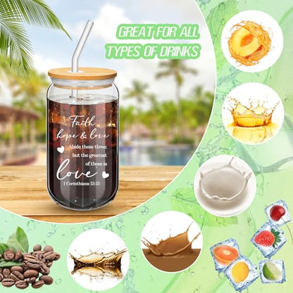 12 Pcs Christian Glass Cups Bulk Christian Gifts for Woman,Stylish - style: Stylish