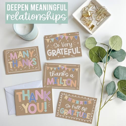 24 Bulk Thank You Cards with Envelopes Blank Cute Thank You Cards - style: Kraft Colorful 24 pcs