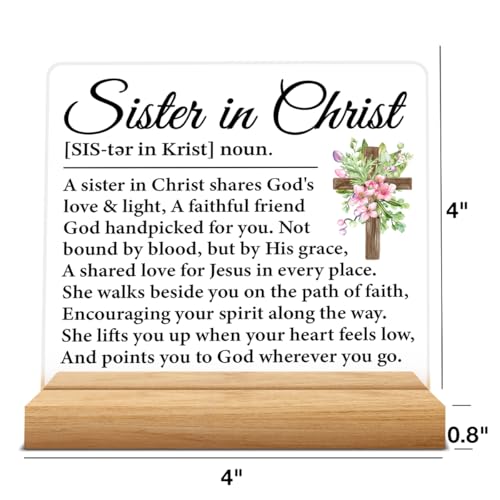 Sister in Christ Gifts for Women Acrylic Desk Sign - color: M60A03