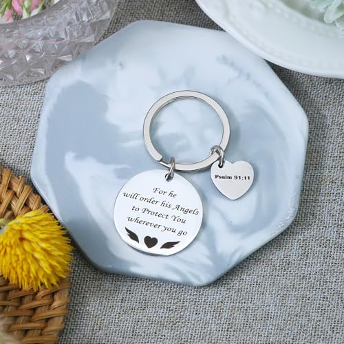 Bible Keyachain Christian Gifts for Women Cross Keychain Religious Gifts Bible Gift Faith Gift for Men - color: Psalm 91:11