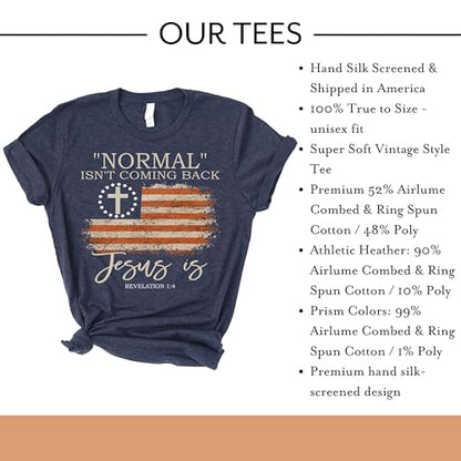 Love in Faith | Normal Isn't Coming Back | Christian T-Shirts for Women | Faith-Based Apparel | Christian Gifts - size: X-Large