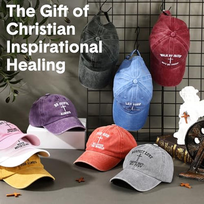 Zoooyawn 10 Pcs Jesus Christian Hats Cross Baseball Cap - color: Bright Colors