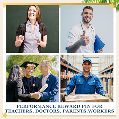 Sayglossy 30 Sets Volunteer Awards Gifts Bulk Star Enamel Pins on Card Volunteer Lapels Pins Reward Thank You Cards Employee Appreciation Gifts for Staff Recognitions - style: Volunteer