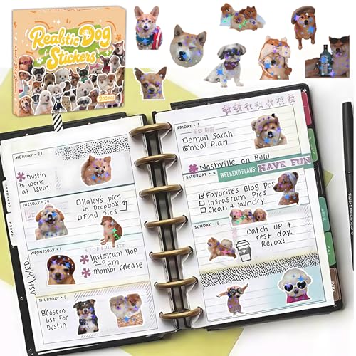 200 PCS Holographic Dog Stickers Pack - Cute Animal Puppy & Funny Dog Meme Stickers Decals for Journaling Laptop Scrapbook Water Bottles Suitcase Snowboard - with Elegant Foil Gifts Box - style: 200 PCS Holographic Dog Meme Stickers - With Gifts Box