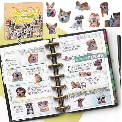200 PCS Holographic Dog Stickers Pack - Cute Animal Puppy & Funny Dog Meme Stickers Decals for Journaling Laptop Scrapbook Water Bottles Suitcase Snowboard - with Elegant Foil Gifts Box - style: 200 PCS Holographic Dog Meme Stickers - With Gifts Box