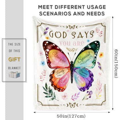 Christian Gifts for Women, Religious Blanket with Butterfly