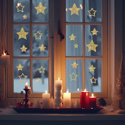 Epakh 84 Pcs Gold Star Stickers Glitter Bling Rhinestone Sticker - color: Gold, size: Star