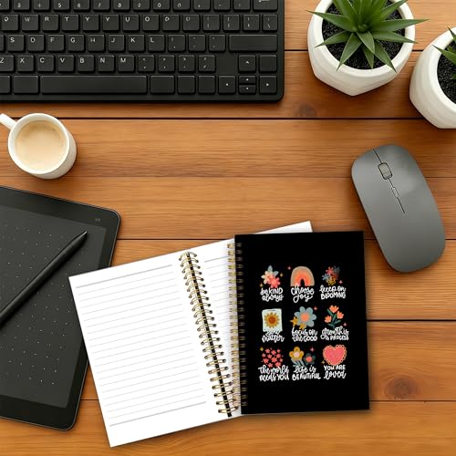 Mental Health Quotes Inspirational Notebook Journal for Office School Supplies, Motivational Floral spiral notebook journal for Women, 5.5x8.3 Inch - color: Multiple Color-3