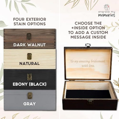 Personalized Floral Monogram Box, Engraved Bridesmaid & Maid of Honor Gift - style: 3. Monogram Designs