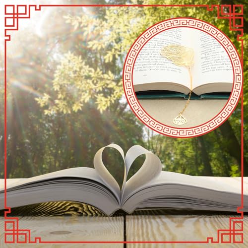 Geiserailie 12 Pcs Metal Bookmarks for Women with Chain