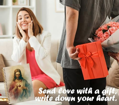 Sacred Heart of Jesus Catholic Christian Notebook for Work Note Taking, Catholic Gifts, Prayer Bible Journal for Women, Christian Religious Hardcover Spiral Notebooks, 5.5x8.3 in - color: multicolour-Christian-7