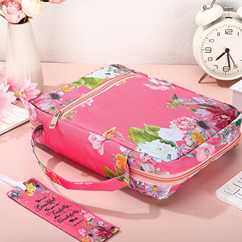 Laumoi Bible Cover Case for Women 10'' Flower Bible Holder Case Large Religious Carrying Bag for Women Study Christian Book Gift (Pink Flower) - style: Pink Flower