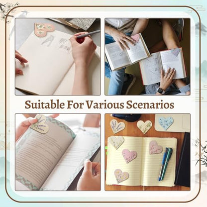 Resurhang 112 Pcs Heart Flower Magnetic Bookmarks Bulk Foldable Floral Page Corner Bookmark for Women Tea Party Gifts Handmade Reading Book Marks for Reading Lovers Book Club Back to School Teacher - style: Floral