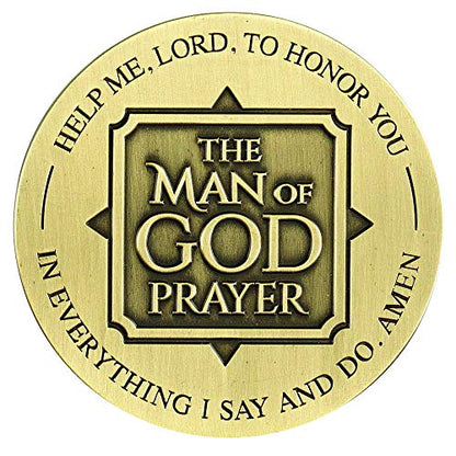 Dicksons Man of God Prayer Bronze Tone 2 inch Zinc Alloy Metal Automotive Visor Clip