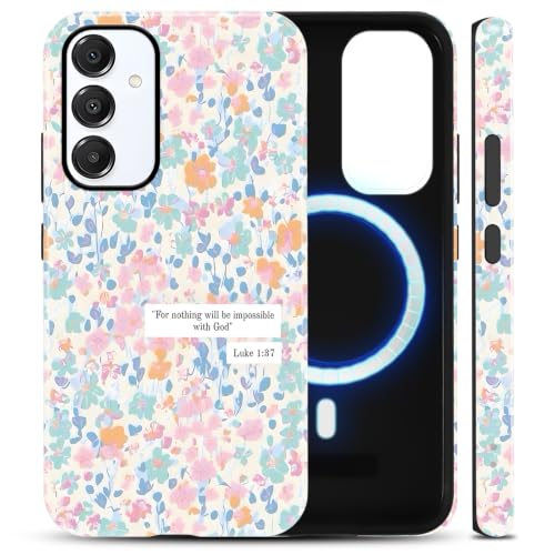 Jesus Bible Verses Phone Case for Samsung Galaxy A16 5G 6.7", Leopard Scripture Philippians 4:13 & Psalm 37:5 Collage Cover Compatible with MagSafe Hard PC TPU 2 in 1 Drop Resistant Glossy - color: Leopard, size: for Samsung Galaxy A16 5G
