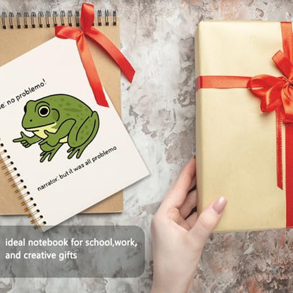 WXHUM Funny Frog Notebook Journal for Women Teen Girls, Cute Journaling Notebooks for Study Office Supplies, Frog Gifts for Women Kids Teen Girls, 5.5x8.3 - color: Frog